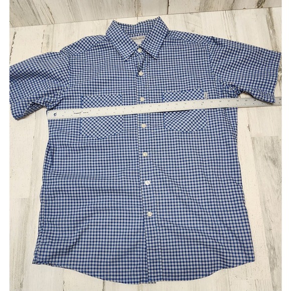 Carhartt Shirt Men Large Blue Plaid Pockets Classic Preppy - Picture 6 of 10